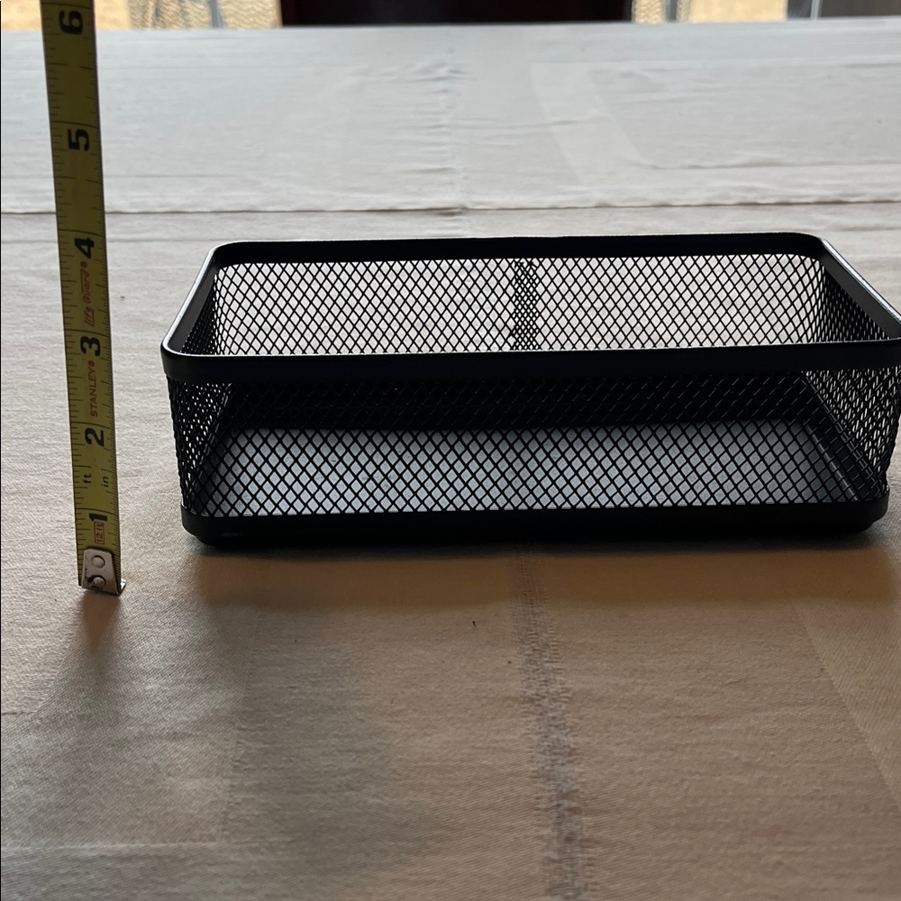 Metal Wire Black Mesh Desk Organizer Bins - Set of 2 - Picture 6 of 7